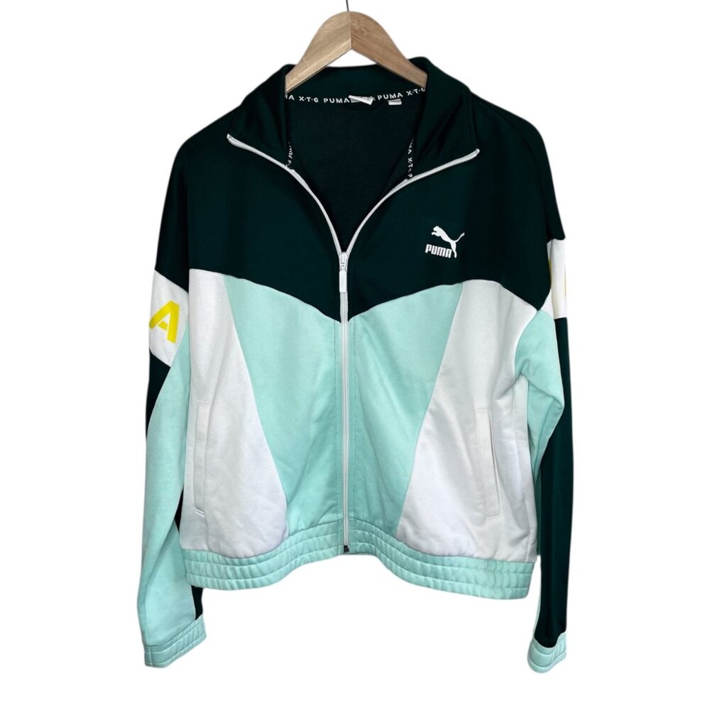 Puma Womens Sporty XTG Color Black Zip Up Track Jacket XL